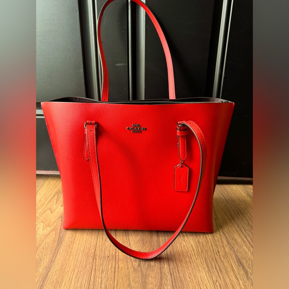 Large Red Coach Tote